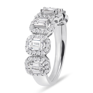1.865 CTW LGD Diamond Half Eternity Halo Ring | Neptunes Jewelry