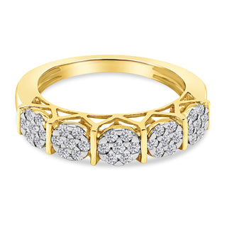 0.486 CTW LGD Diamond Vintage-Inspired Multi-Cluster Band | Neptunes Jewelry
