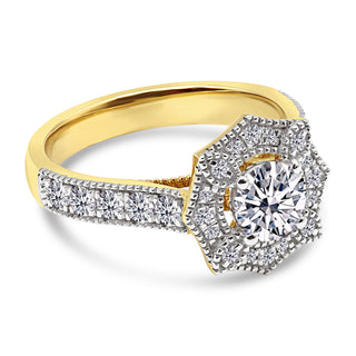 1.293 CTW LGD Diamond Vintage-Inspired Milgrain Engagement Ring | Neptunes Jewelry