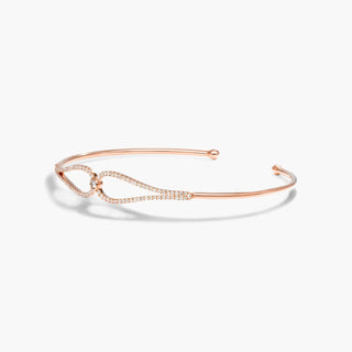 14K Rose Gold Teardrop Shape Diamond Bracelet