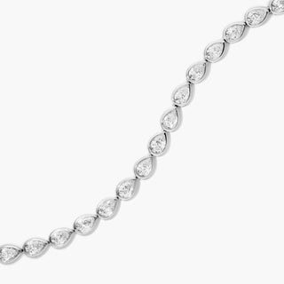 14K White Gold Bezel Pear Shape Lab-Created Diamond Tennis Bracelet