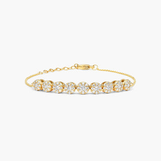 14K Yellow Gold Lab-Created Diamond Composite Bracelet