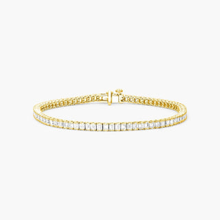 14K Yellow Gold Emerald Cut Diamond Tennis Bracelet (5.00 CTW - H-I / SI1-SI2)
