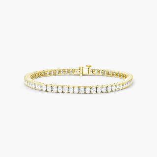 14K Yellow Gold Oval Shape Lab Created Diamond Tennis Bracelet (5.00 CTW - F-G / VS2-SI1)