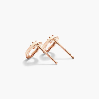 14K Rose Gold Petite Open Circle Diamond Earrings
