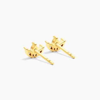 14K Yellow Gold Azalea Lab-Created Diamond Stud Earrings