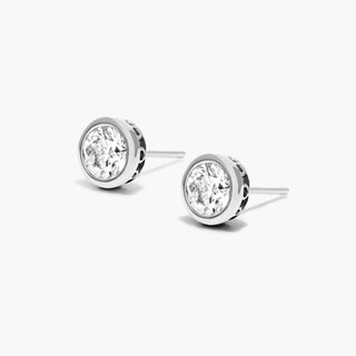 Platinum Bezel Diamond Stud Earrings (1.00 CTW - H-I / SI1-SI2)