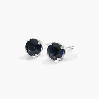 14K White Gold Sapphire Birthstone Earrings
