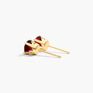 14K Yellow Gold Garnet Birthstone Earrings