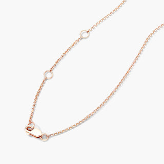 14K Rose Gold Baguette And Round Diamond Flower Necklace