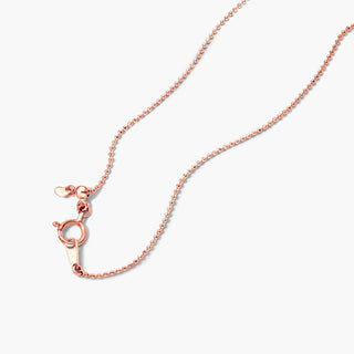 14K Rose Gold Faceted Bead Chain Diamond Station Necklace