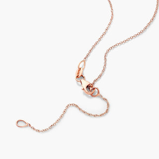 14K Rose Gold Mixed Diamond Circle Necklace