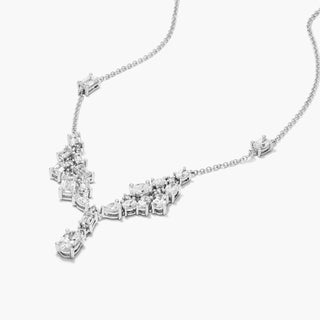 14K White Gold Fancy Spectacle Lab-Created Diamond Necklace