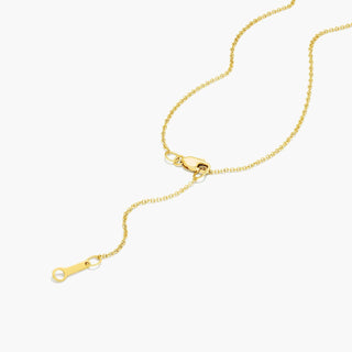 14K Yellow Gold Assemblage Emerald Cut Lab Created Diamond Necklacev