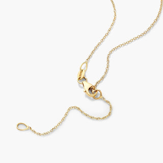 14K Yellow Gold Mixed Diamond Circle Necklace
