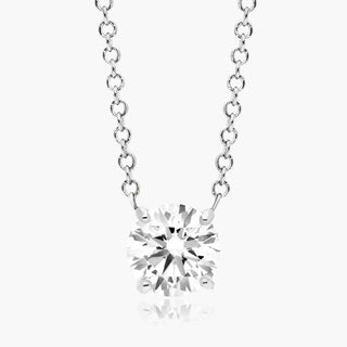 Platinum Four Prong Basket Solitaire Lab Created Diamond Pendant (0.25 CTW - F-G / VS2-SI1)