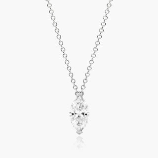 Platinum Marquise Cut Diamond Solitaire Pendant (0.25 CTW - H-I / SI1-SI2)