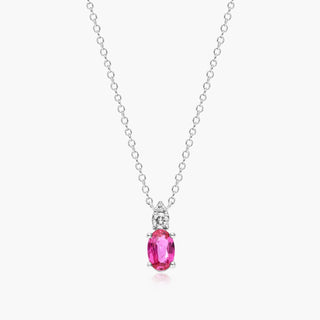 14K White Gold Ruby And Diamond Necklace