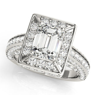 EMERALD CUT HALO ENGAGEMENT RING