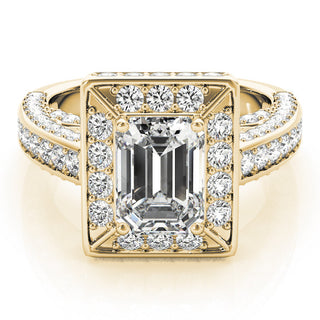 EMERALD CUT HALO ENGAGEMENT RING