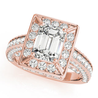 EMERALD CUT HALO ENGAGEMENT RING