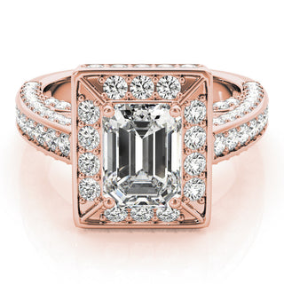 EMERALD CUT HALO ENGAGEMENT RING