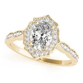 SCALLOPED OVAL HALO RING