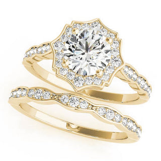 SCALLOPED ROUND HALO RING