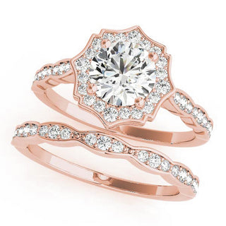 SCALLOPED ROUND HALO RING