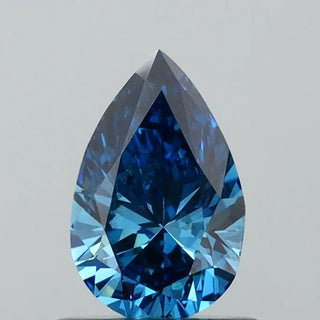 0.71ct Pear Lab Grown Diamond (Fancy Vivid Blue, Clarity VS2, IGI)