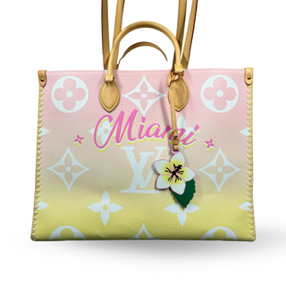 LOUIS VUITTON On The Go GM Light Pink Yellow Giant Monogram Canvas By The Pool Tote Bag