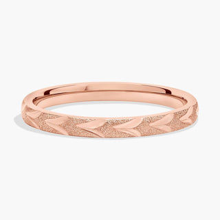 Swiss Cut Stackable Ring In 18k Rose Gold (2mm)