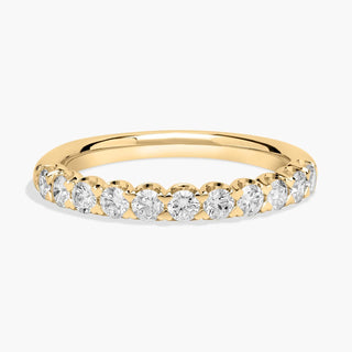 14k yellow gold V-prong pave diamond anniversary ring (1/2 carat total weight)