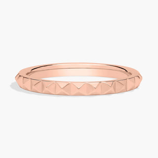 18k Rose Gold Stackable Pyramid Satin Finish Ring (2mm)