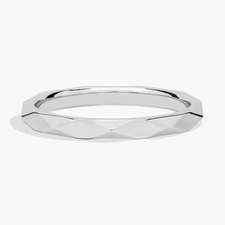 Platinum Stackable Beveled Triangle High Polish Ring (2mm)