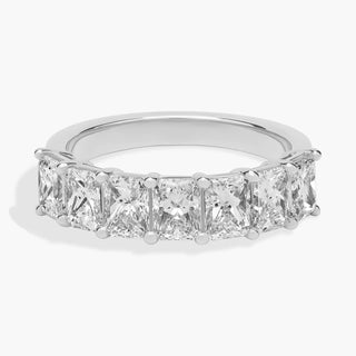 Platinum 2-carat radiant lab-grown diamond ring with seven stones (2 Ct. Tw).