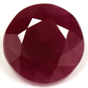 6.21 Carat Round Cut Red Ruby