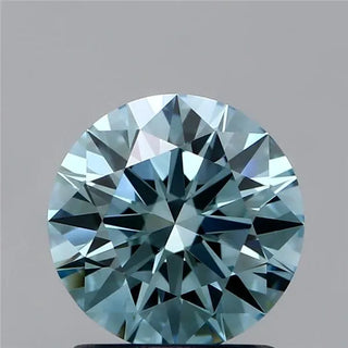 1.24ct Round Lab Grown Diamond (Fancy Intense Blueish Green, Clarity VS1, Cut ID, IGI)