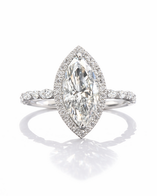 2 Carat Marquise Cut Diamond Engagement Ring in 18k White Gold