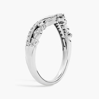 Majestic 14k White Gold Curved Diamond Ring with 1/4 carat total weight