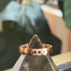 HERMES 18K Rose Gold H Logo Ring