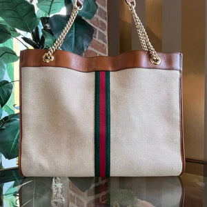 Gucci Beige Canvas Rajah Tote