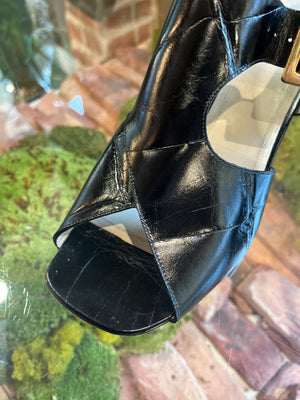 CELINE BLACK CROSSOVER SANDALS SS 41