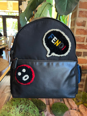 Fendi Shearling Patches Backpack