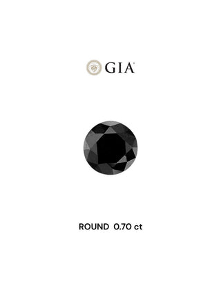 0.70ct Round Natural Diamond (Fancy Black, Clarity VVS2, Cut EX, GIA)