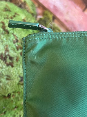 PRADA Green Nylon Tessuto Zip Pouch