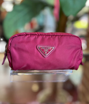 Prada Pink Nylon Cosmetic Pouch