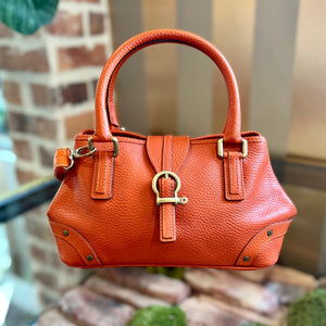 BURBERRY Orange Leather Mini Tote