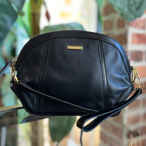 BURBERRY Black Leather Orchid Medium Crossbody Bag TS3442