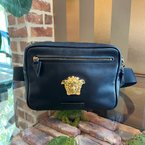 Versace Medusa Head Black Belt Bag